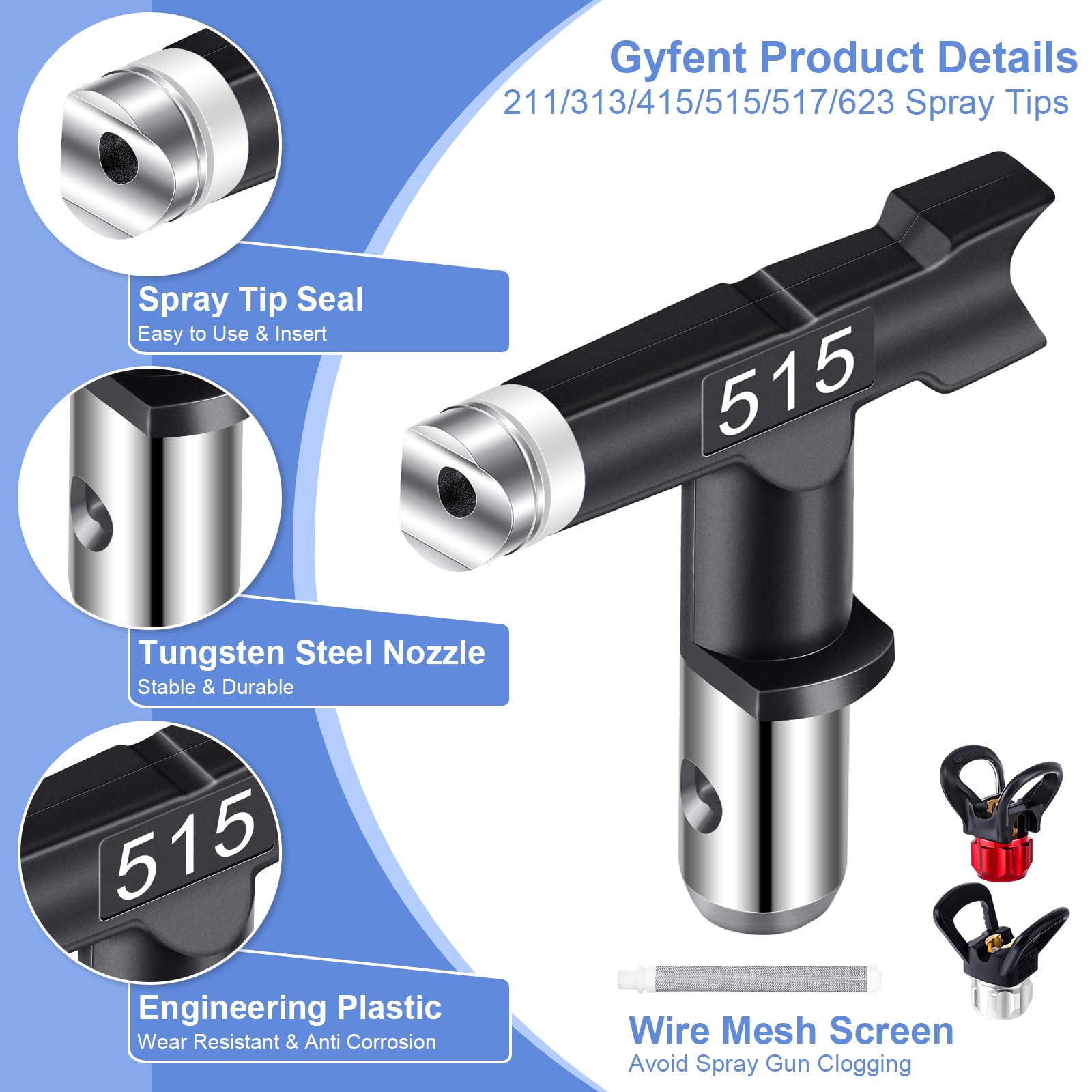 Airless Paint Sprayer Kit - 22pcs, 50ft Hose -4 Airless Paint Sprayer Kit - 22pcs, 50ft Hose -4