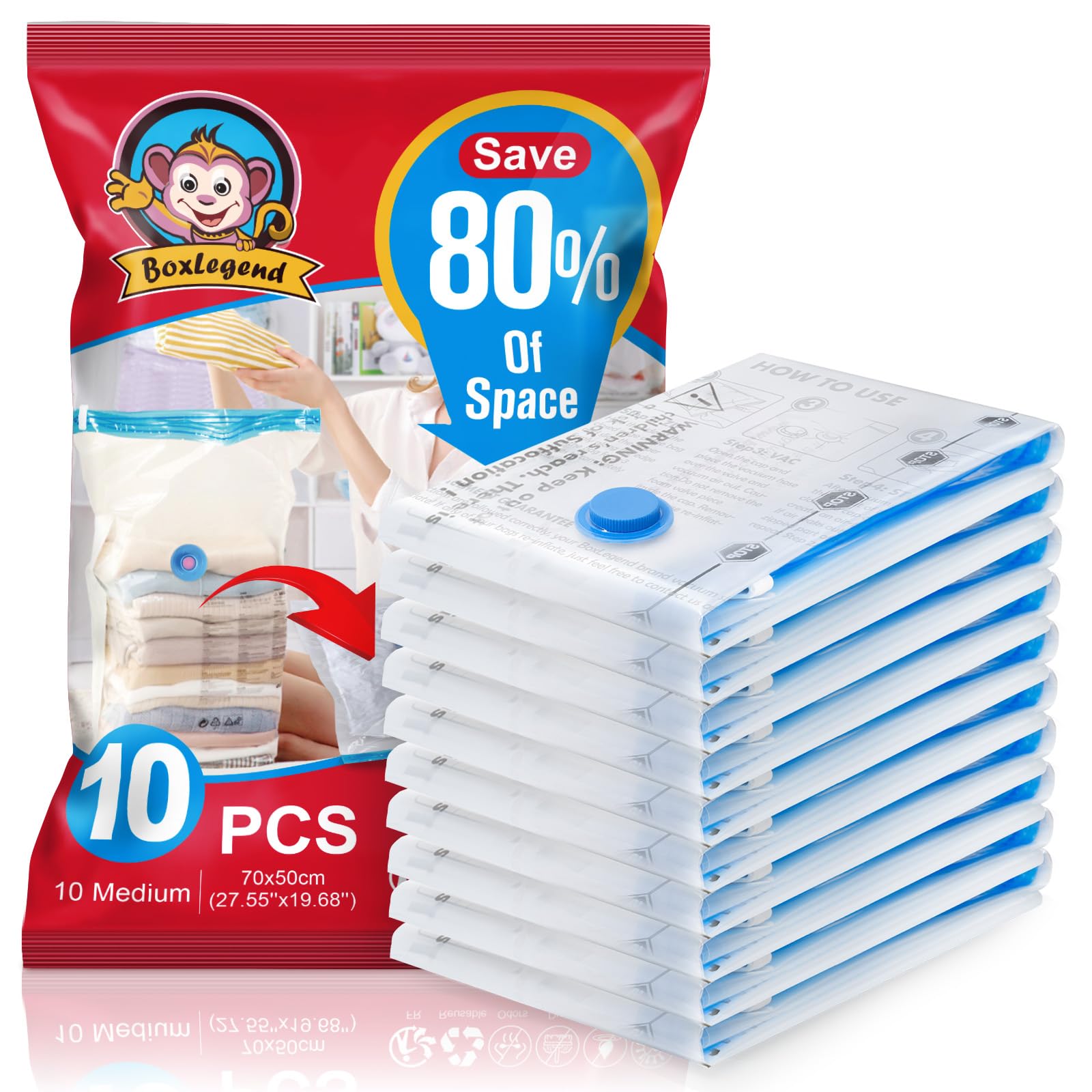 Sacchetti Sottovuoto BoxLegend 6 Pezzi 70x50cm - Per Vestiti E Biancheria - Foto 5