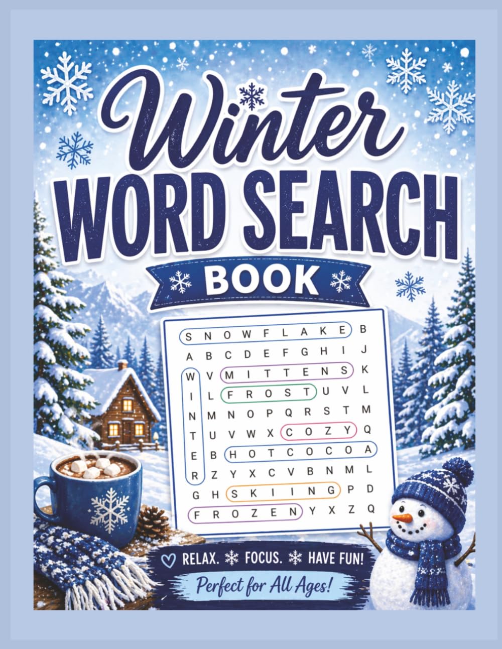 Winter Word Search: Relax Focus Have Fun