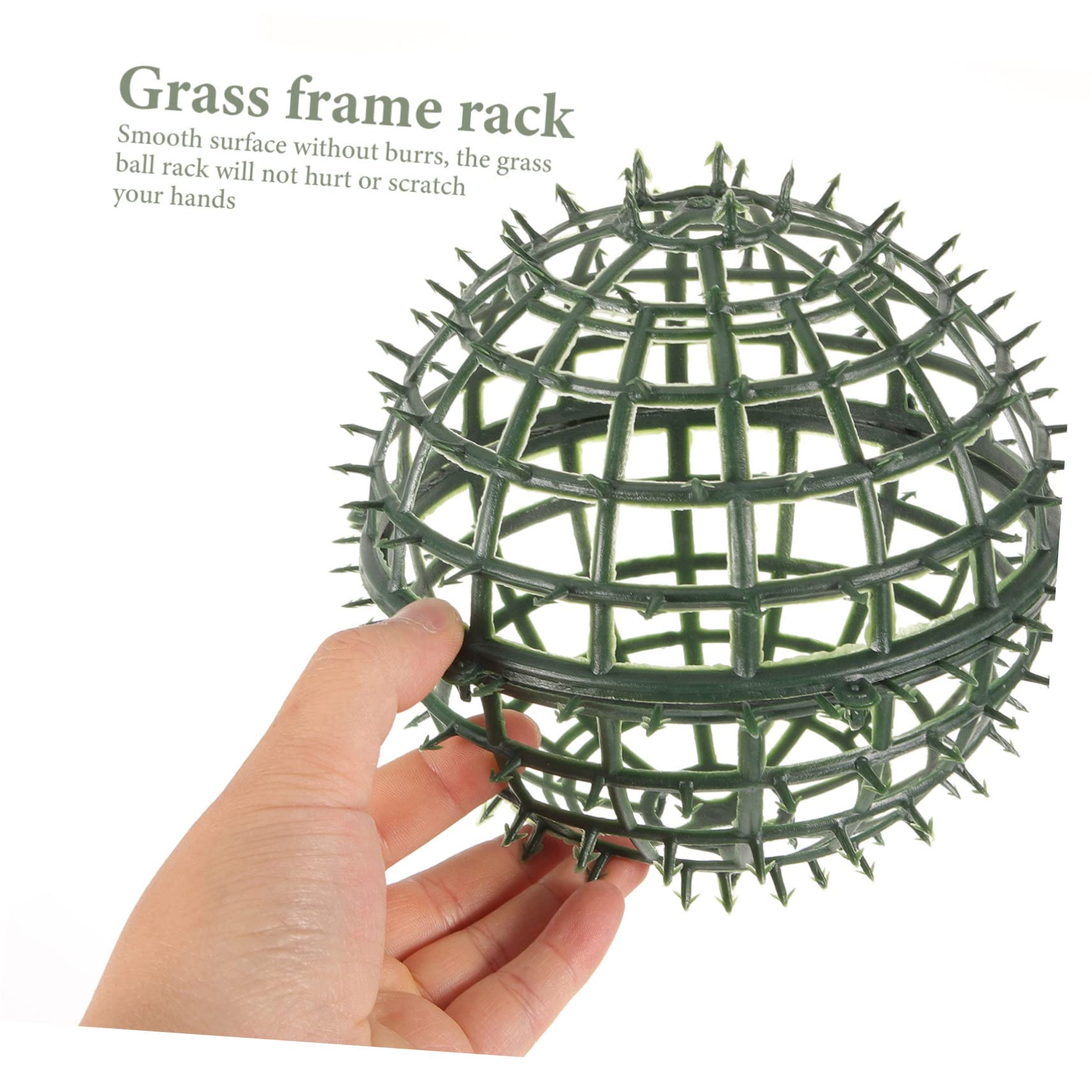 MUCKLILY 4pcs Artificial Grass Ball Frame Plant Flower Holding Rack DIY Supplies Wire Topiary Sphere Flower Arrangement Holder Grass Ball Support Cage Wedding Grass Ball Props