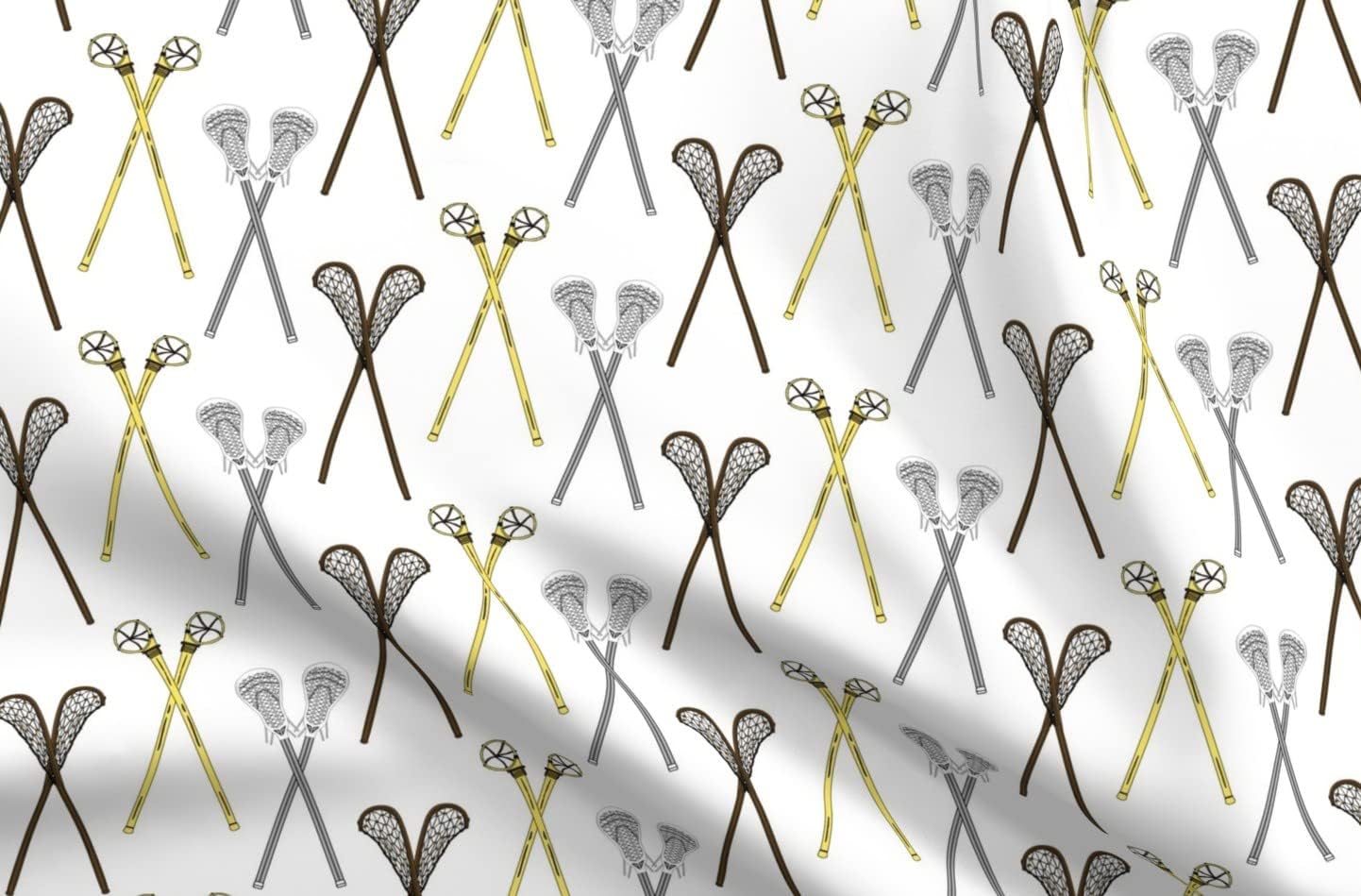 Spoonflower Fabric - Lacrosse Sticks Sports High School Men Women American Printed on Petal Signature Cotton Fabric Fat Quarter - Sewing Quilting Apparel Crafts Decor