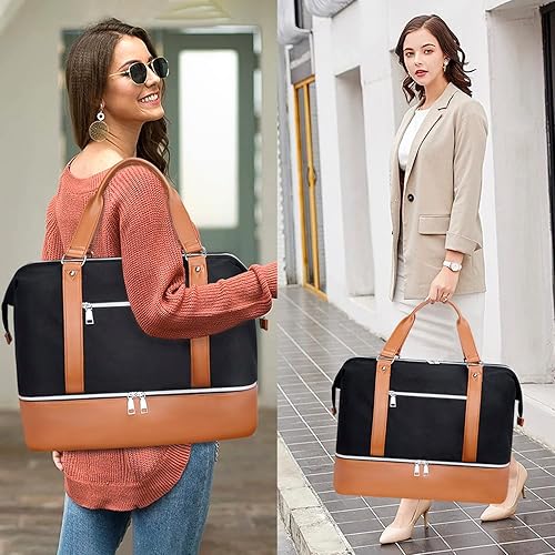 Miniatura 2 de KKXIU Bolsas de fin de semana para mujer, bolsa de lona para la noche, bolsa de viaje deportiva, bolsas de lona de mano para aviones, bolsa de
