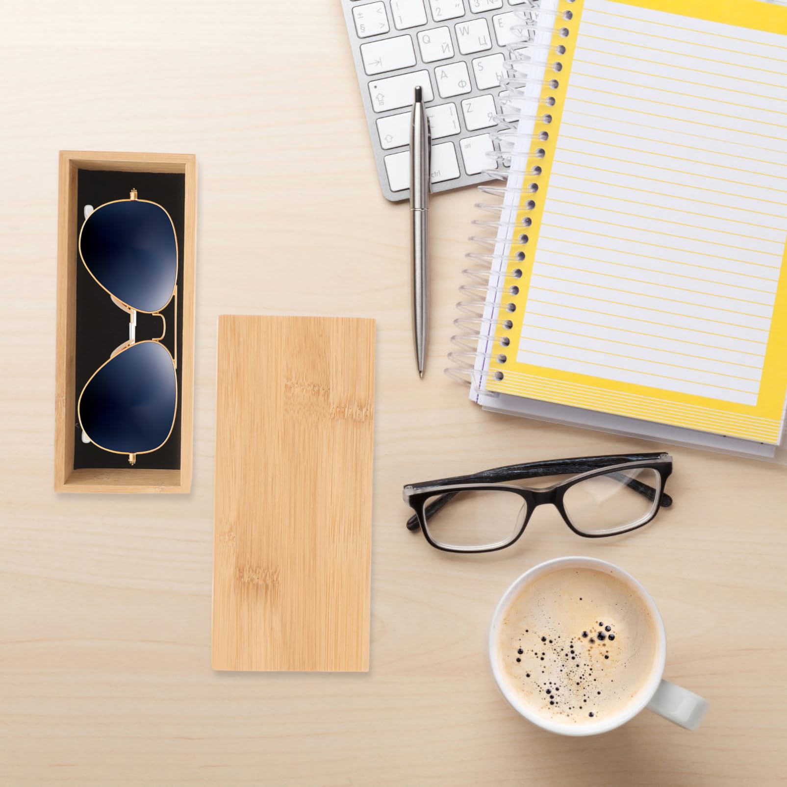 BESTYASH Estuche De Bambú Para Gafas Largo Pararse Estuche De Gafas Múltiples Soporte Para Gafas Duro Funda De Gafas De Sol Para Mujer Funda Para Gafas De Sol Con Visera De Coche