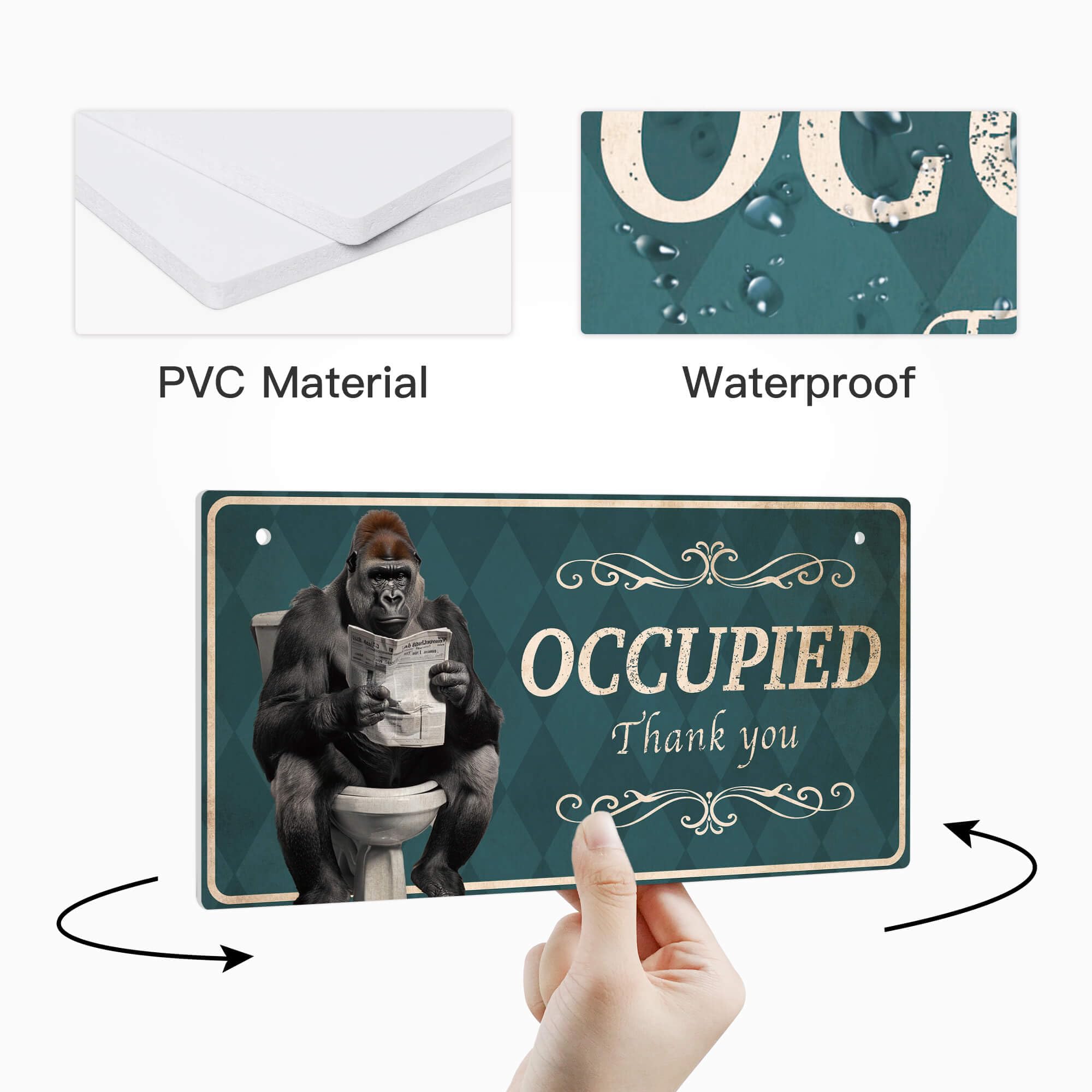 Muka 2Pcs Vacant Occupied Sign Plastic Double Sided Door Knob Hanger Sign For Hotel Office Conference Room Red/green