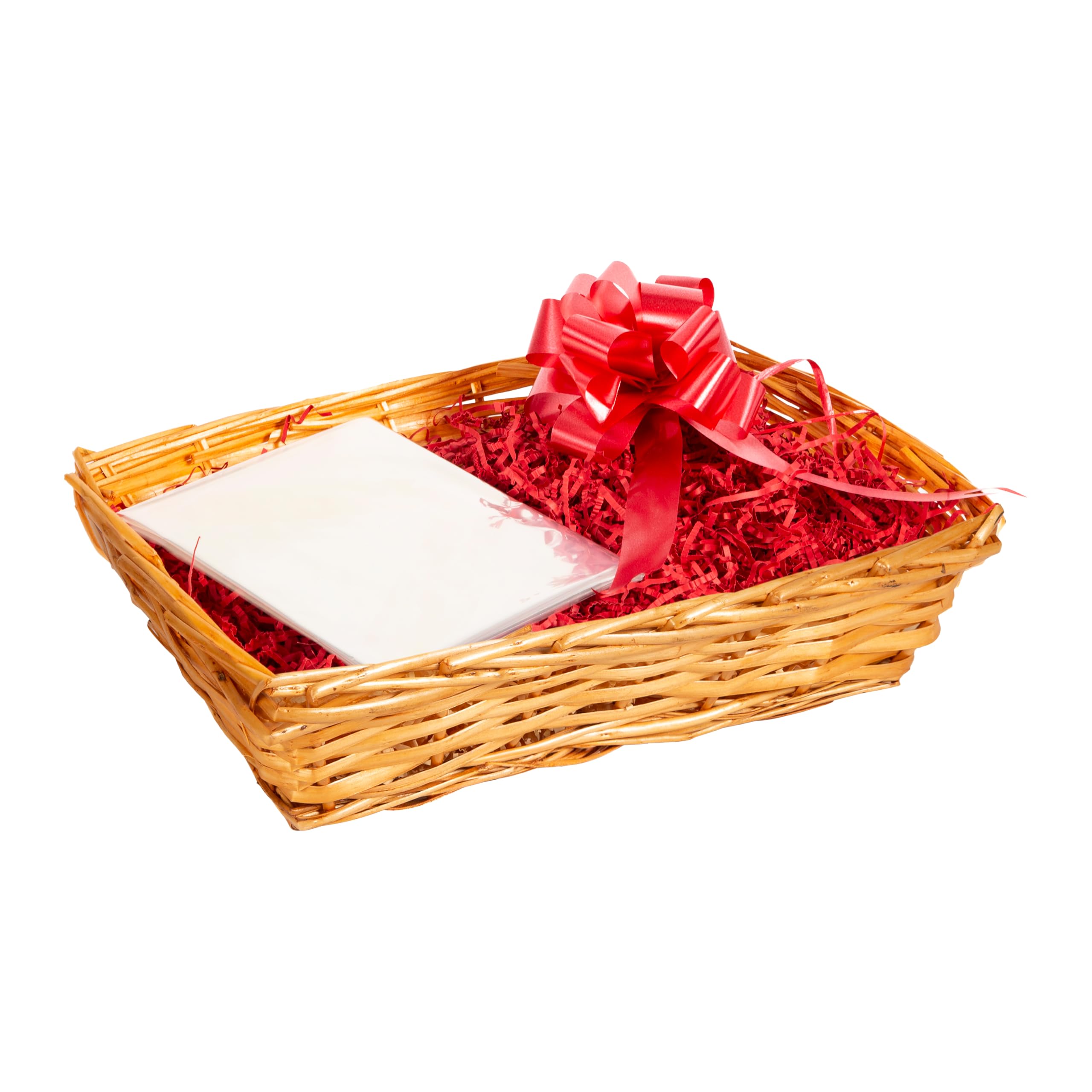 Honey Wicker Basket Hamper Kit - Make Your Own Gift Hamper - Birthday, Christening, Wedding, Christmas Gifts - Red Packaging