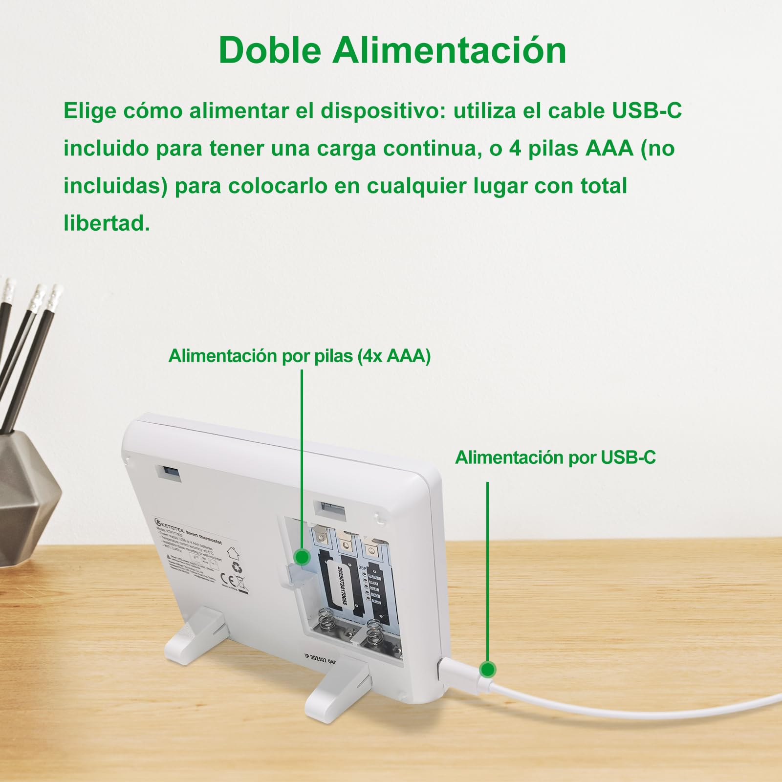 KETOTEK Termostato Inalámbrico con RF Receptor WiFi para Caldera 5A, Kit de Cronotermostato Calefaccion Inalámbrico con 220V Receptor Programmabile Compatible con Alexa, Control por App y Voz