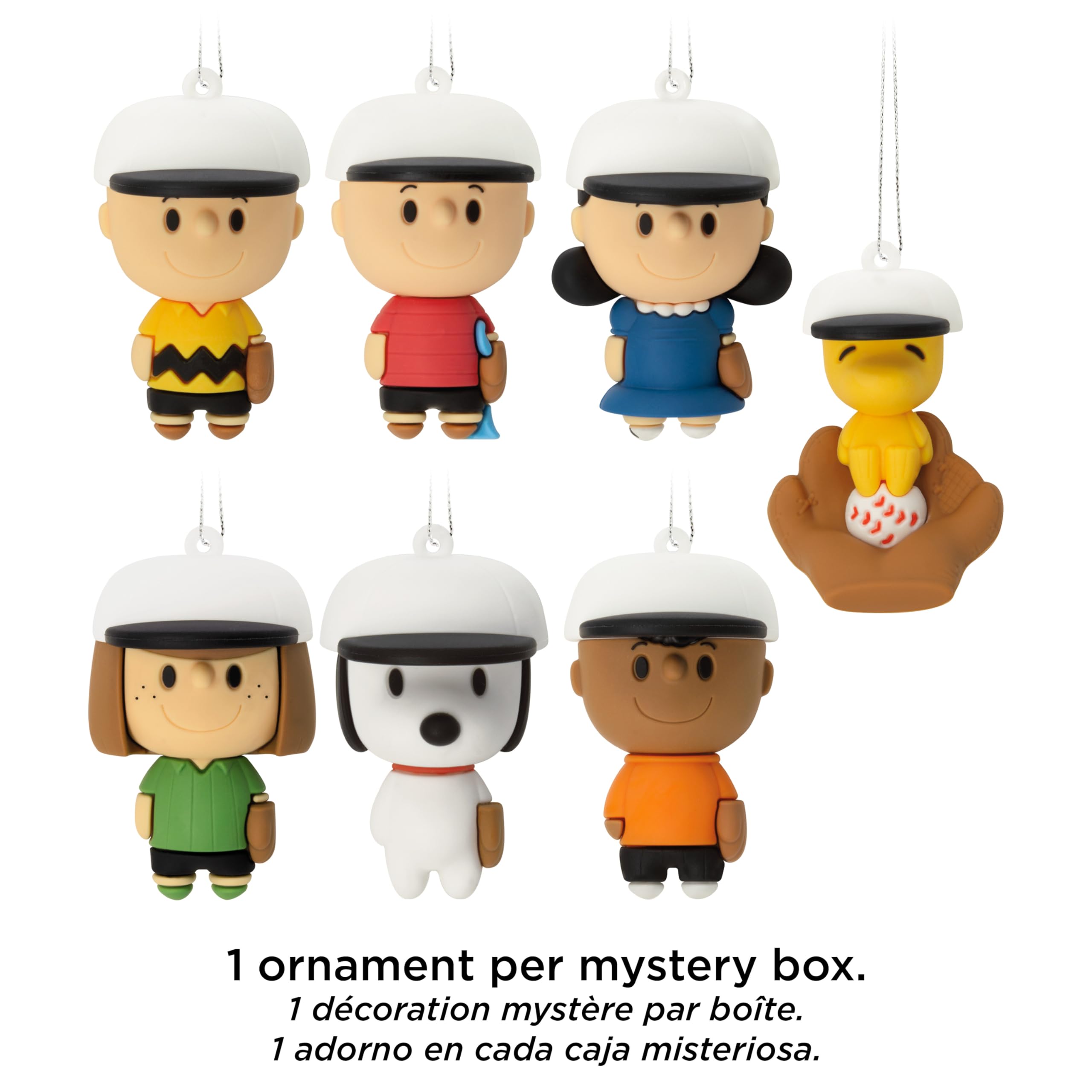 Hallmark Peanuts Baseball Mystery Miniature Christmas Ornaments, Set of 2