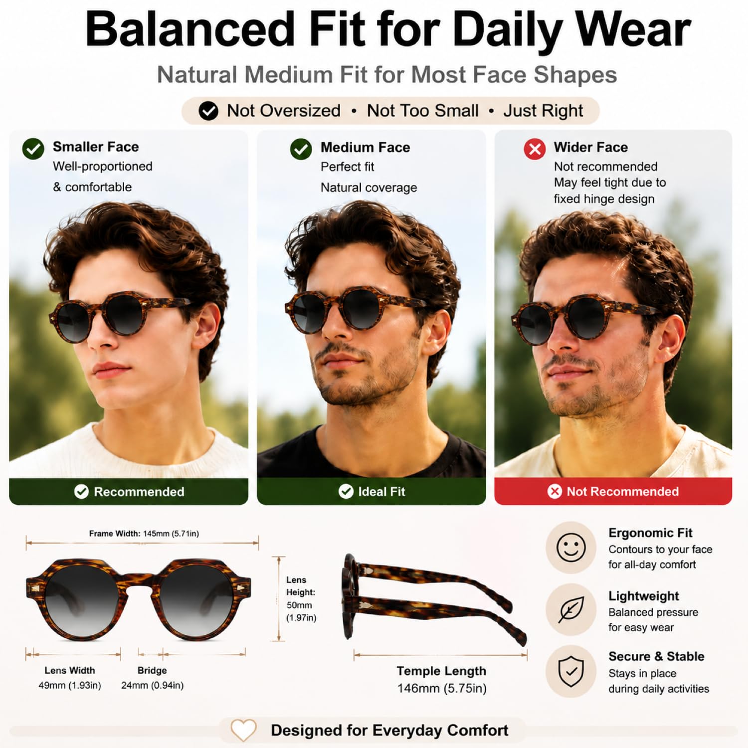 ROCKNIGHT Gafas de sol polarizadas de acetato de diseño retro italiano, unisex, protección UV, marco duradero para cara pequeña y mediana