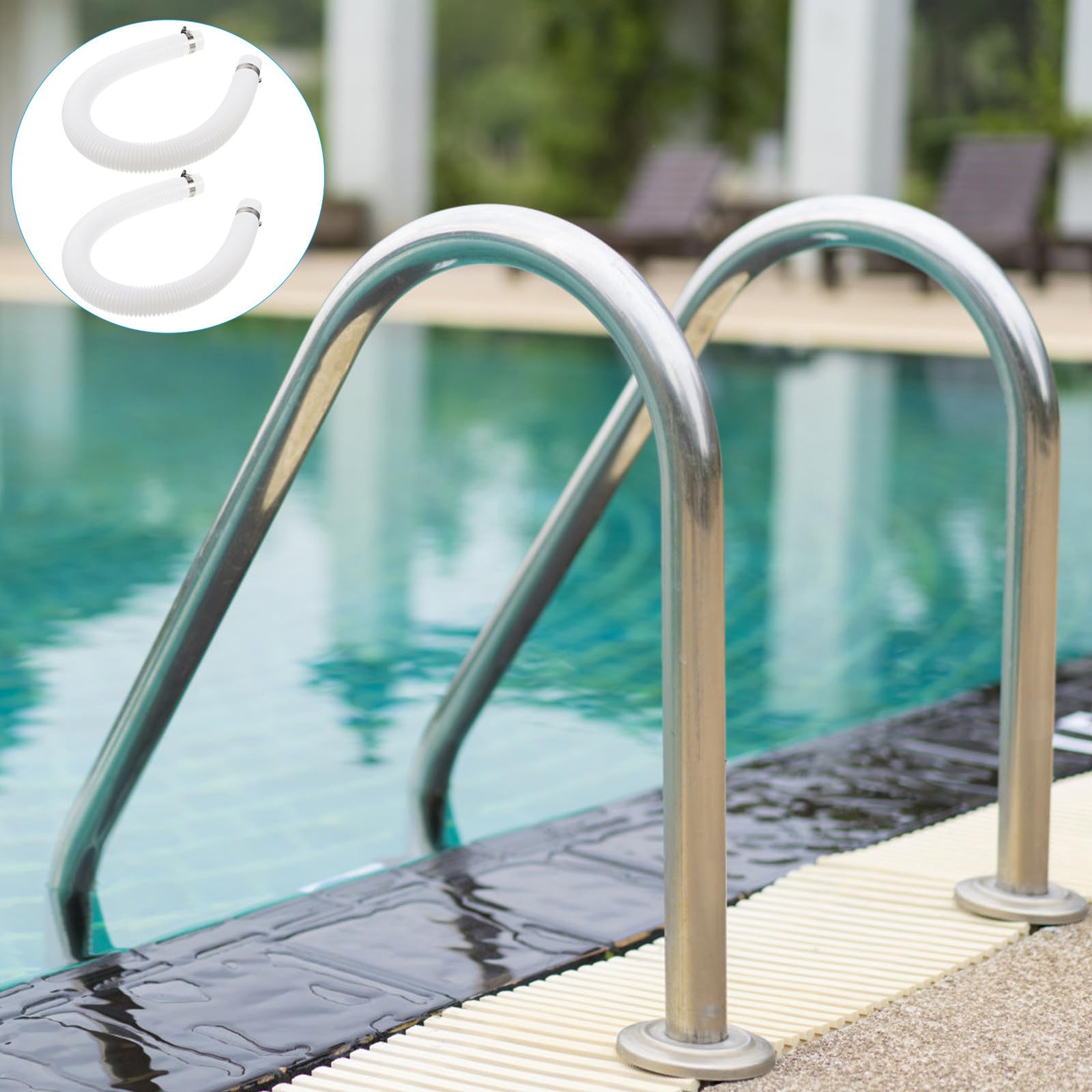 Manguera de Repuesto para Piscina Desmontable Accesorio de Filtro y Bomba Fácil Instalación y Ligera Compatible con Bomba Doble con Cuatro Cierres