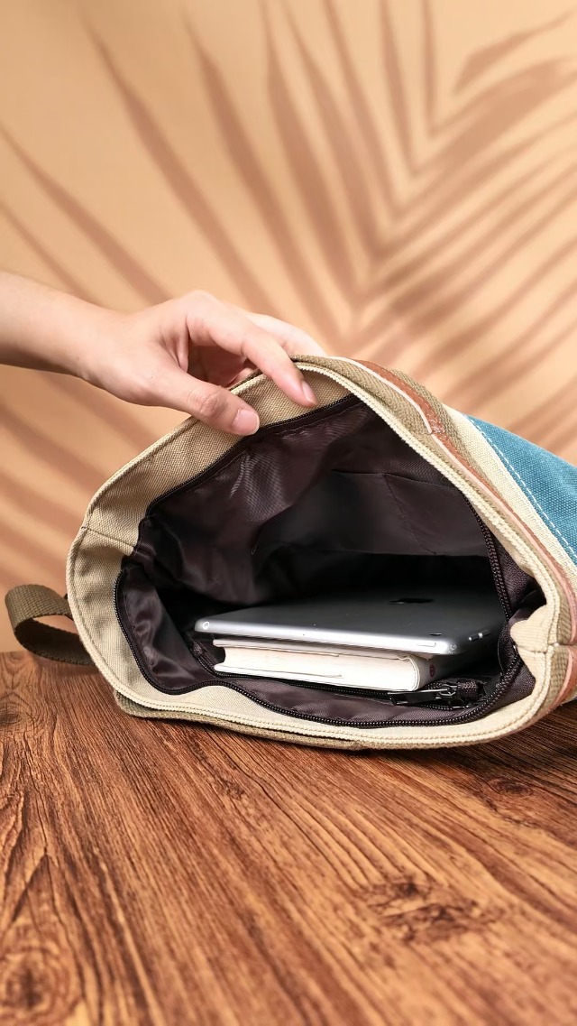 Bolso Hobo Tote para Mujer ROUROU Color Multicolor Lienzo miniatura 7