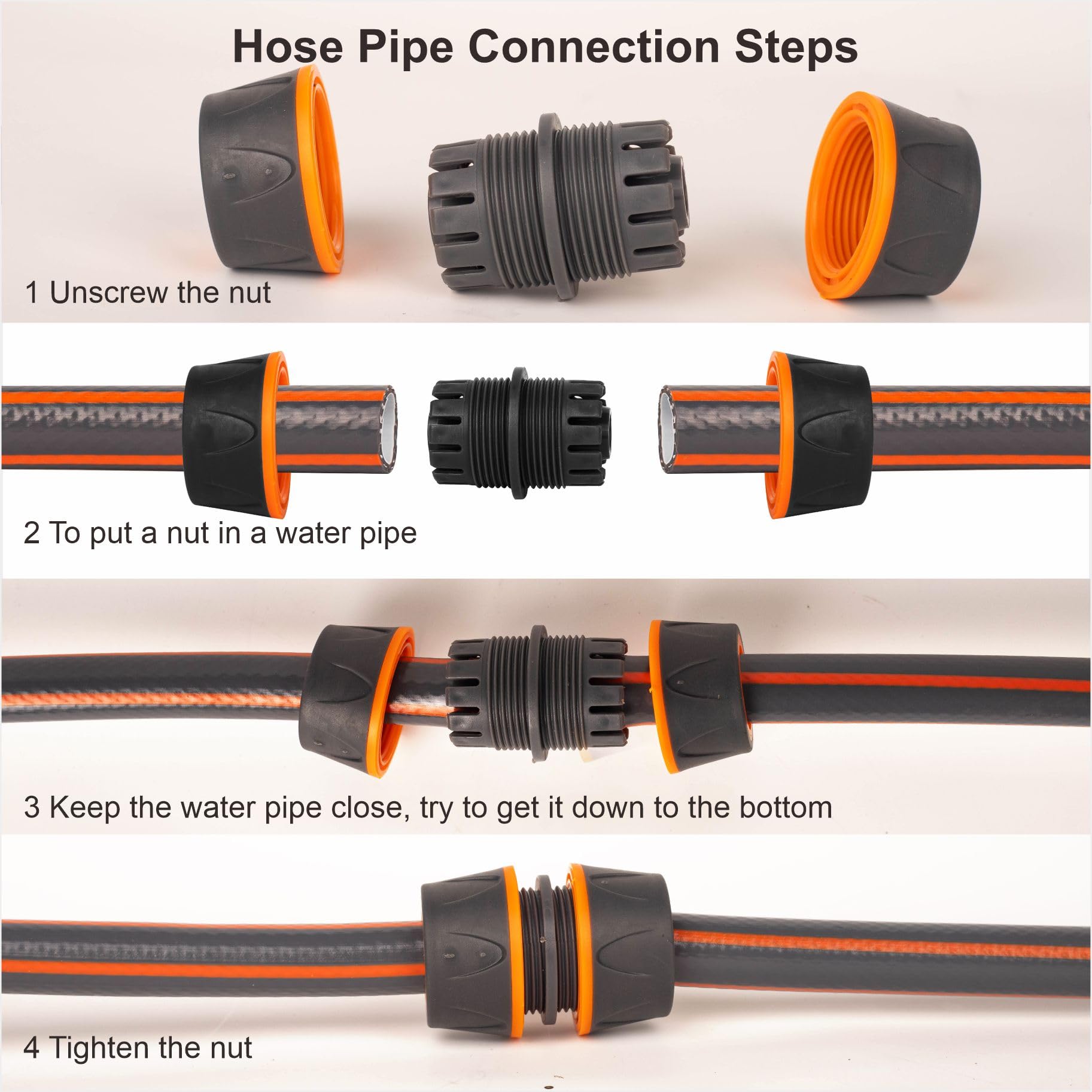 6pcs Hosepipe Repair Connector Extender for 1/2'' Garden Hose Pipe Quick Repair Connection, Hose Connector Set for Quickly Repair Damaged and Leaking Hoses - Image 4