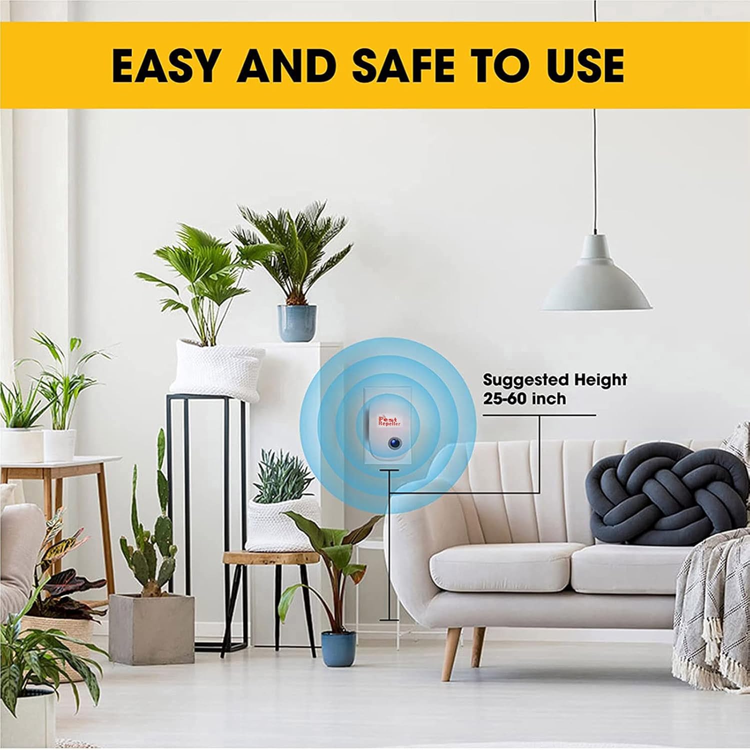 Ultrasonic Pest Repeller 6 Pack ,Electronic Plug in Indoor Pest Repellent,Pest Control for Home,Office,Warehouse,Hotel