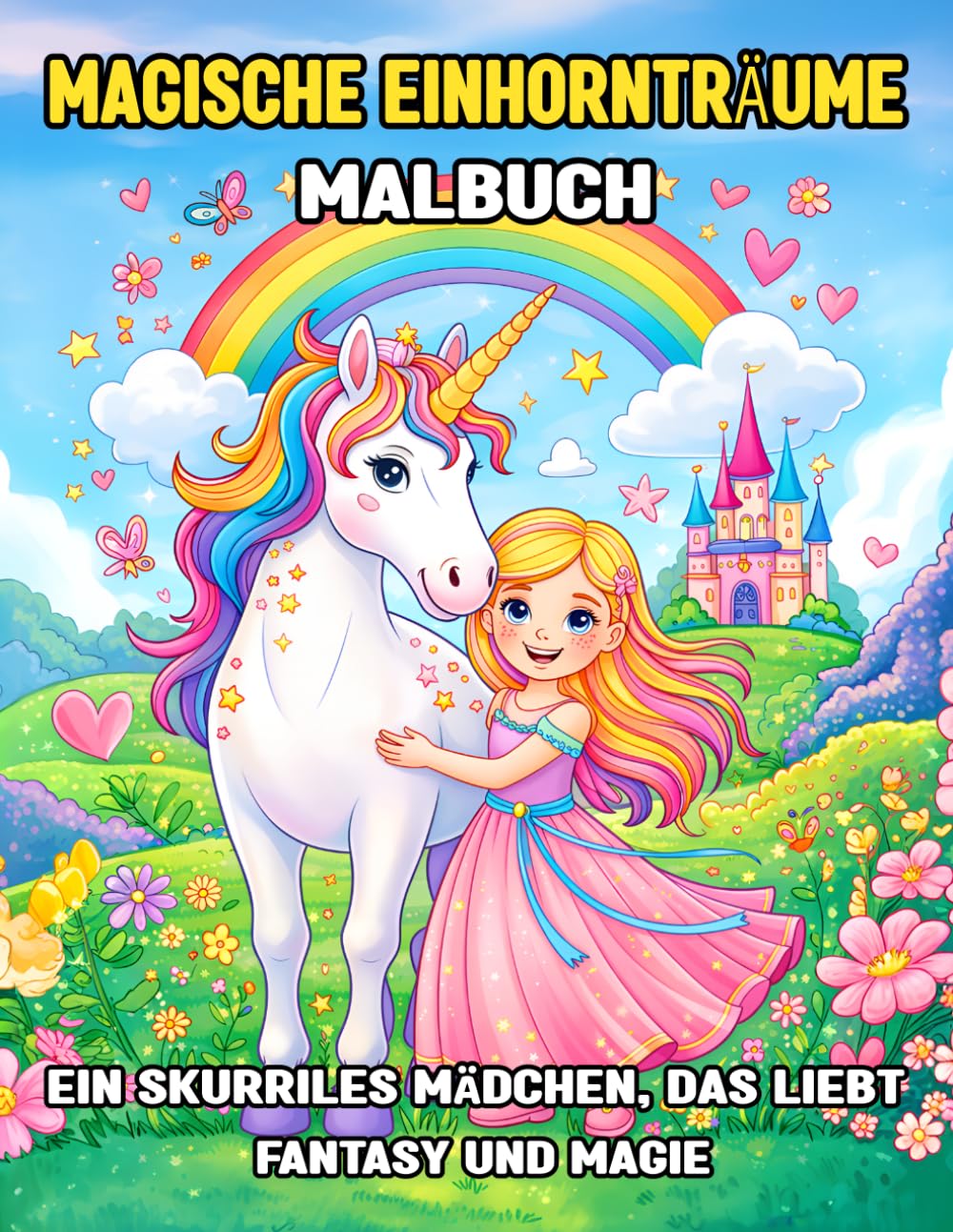 Magische Einhornträume Malbuch für Kinder: Zauberhafte Einhörner, Prinzessinnen & Fantasiewelten – Kreatives Malbuch für Mädchen ab 4 Jahren
