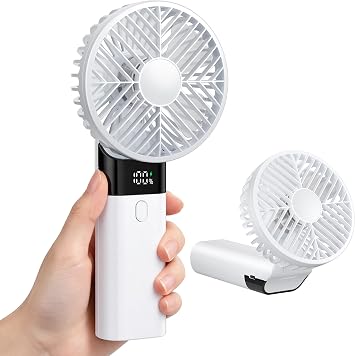 HAWANA Handheld Fan Rechargeable, Portable Mini Fan with 3000mAh Battery, Up to 10H Runtime, 180 Foldable Personal Fan, USB Travel Fan for Pocket, Office, Bedroom, Camping