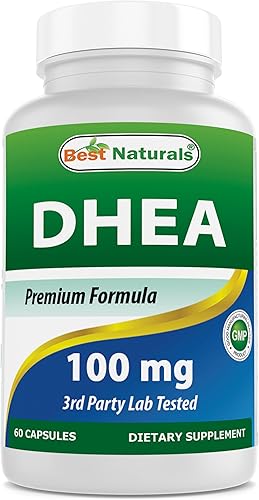 Best Naturals DHEA Suplemento de 100 mg 60 cápsulas  Apoya los niveles hormonales equilibrados para hombres y mujeres  Promueve un envejecimiento