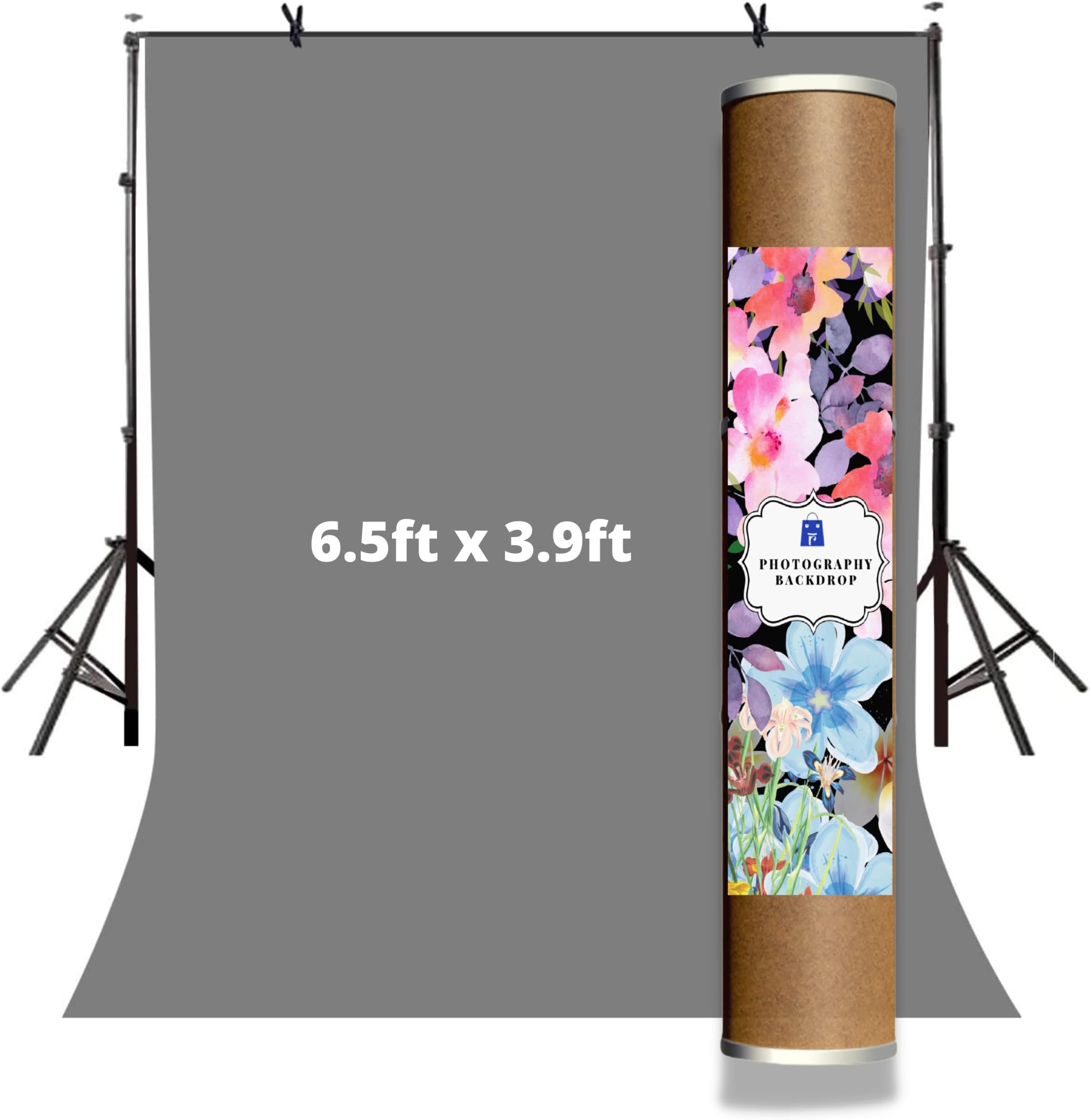 Royalkart 6.5ft x 3.9ft PVC Photography Backdrops | Waterproof PVC Solid Color Photography Backdrop for Photo Video Photography Studio (Grey)