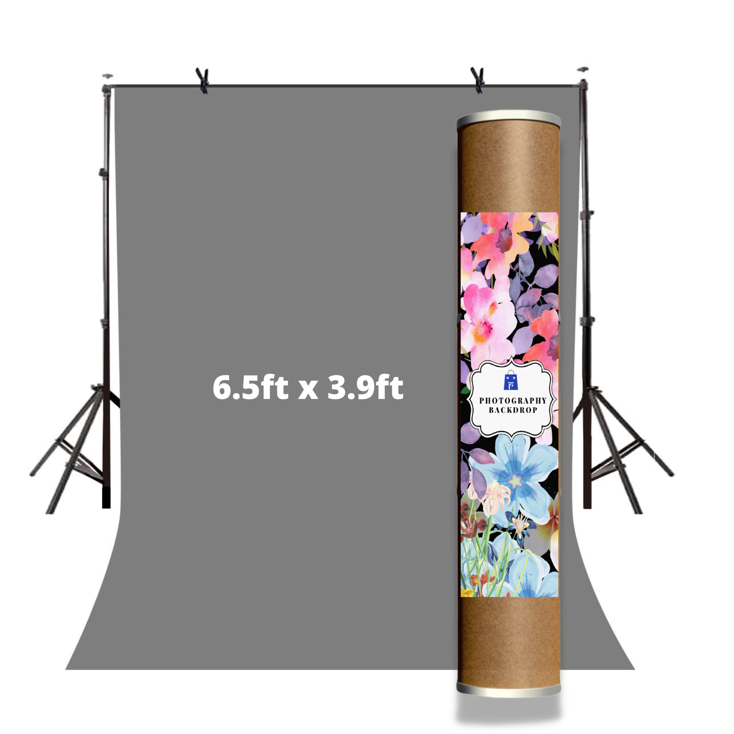 Royalkart 6.5ft x 3.9ft PVC Photography Backdrops | Waterproof PVC Solid Color Photography Backdrop for Photo Video Photography Studio (Grey)