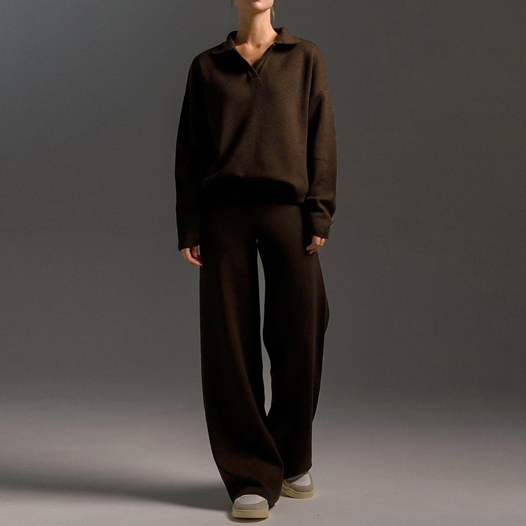 Ensembles pour femmes, tenues d'automne 2 pièces, ensembles de détente assortis, de pulls en en Tricot