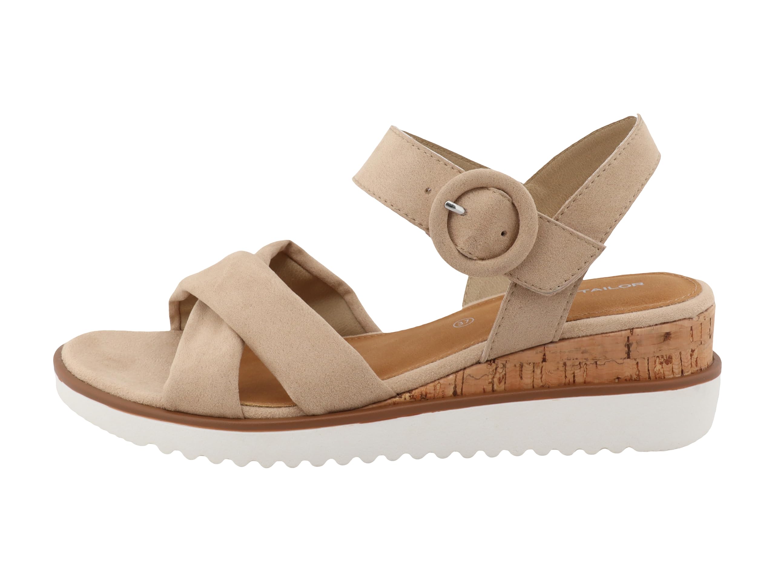 TOM TAILOR Women's 5390290011 Wedge Sandal, Sand, 4.5 UK