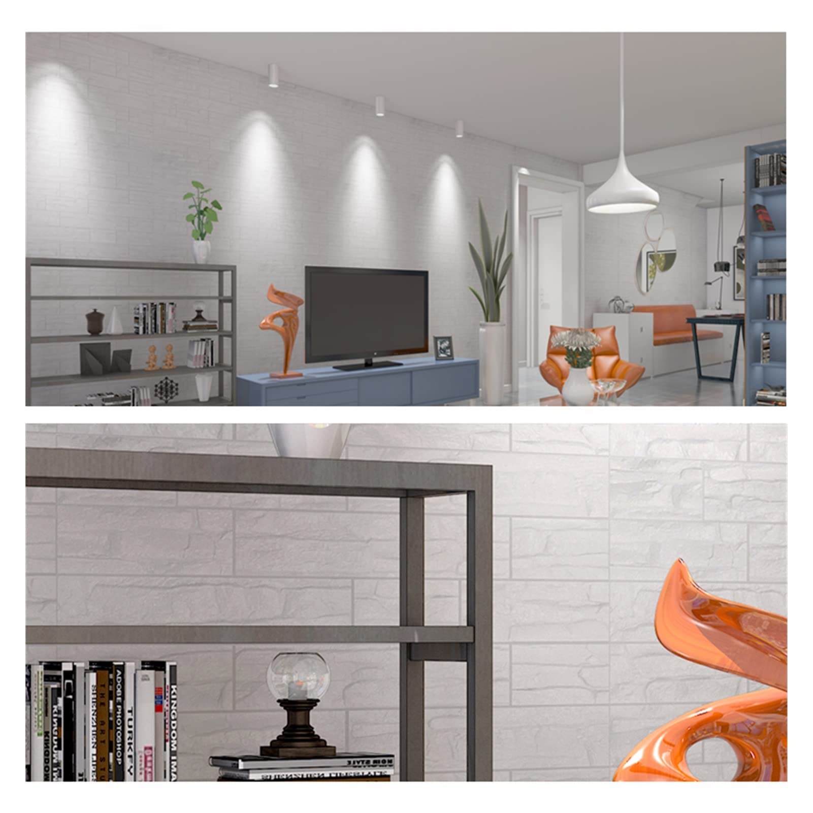 Paneles Pared 6pcs Bricolaje Autoadhesivo 3D pegatinas de pared dormitorio impermeable espuma sala ladrillos papel tapiz decoración casa viva for niños(Silver)