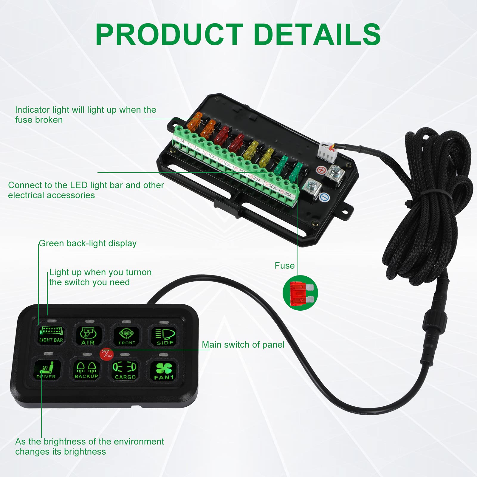 8 Gang Toutch Switch Panel Horsmile Automatic Panel, Pod Electronic