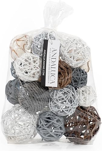 Miniatura 6 de ANDALUCA Bolsa de relleno de jarrón decorativo grande con orbes, bolas (naranja atardecer)