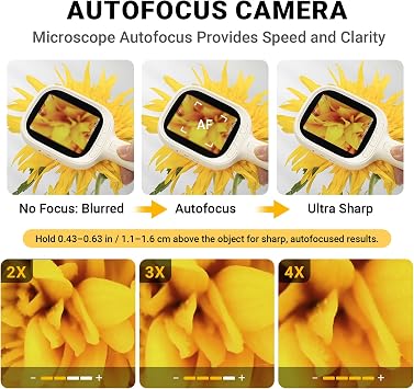 Digital Autofocus Microscope, 2.8 IPS Screen Magnifier, Take Photo & Video