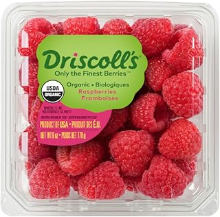 KikiBirds Organic Red Raspberries 6oz - Fresh Plump Organic Berries for Snacking & Baking