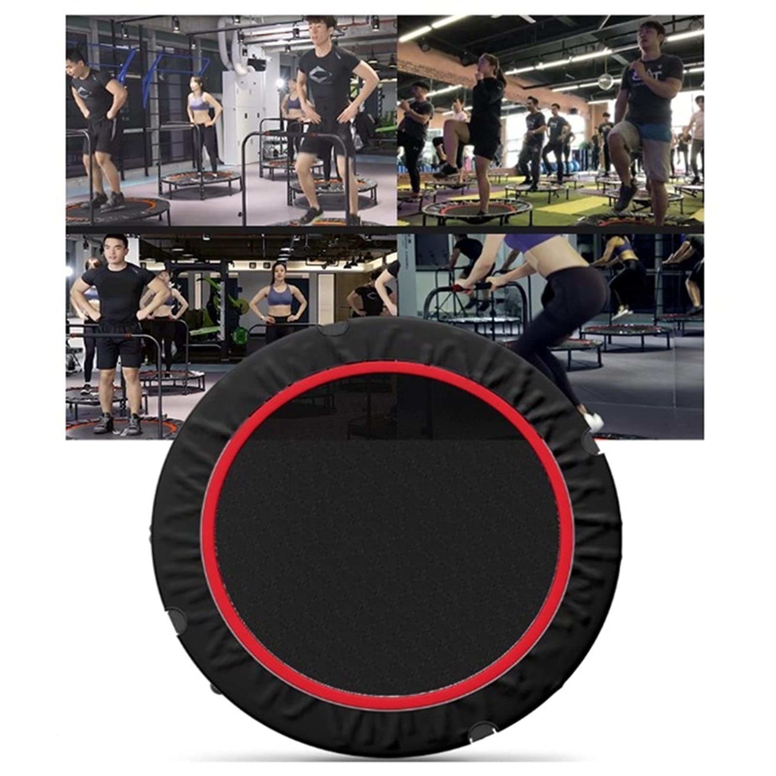 Trampoline Faltbares Minitrampolin, 48" Tragbares Fitness-Rebounder-Trampolin Mit Griffstange, Für Indoor-Garten-Workout Cardio-Training，Belasten Sie 200kg