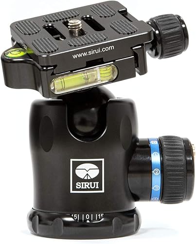 SIRUI AM-02 - Cabezal de bola profesional con fricción de carga máxima 55.1 lbs, escala de 360 grados compatible con Arca Swiss