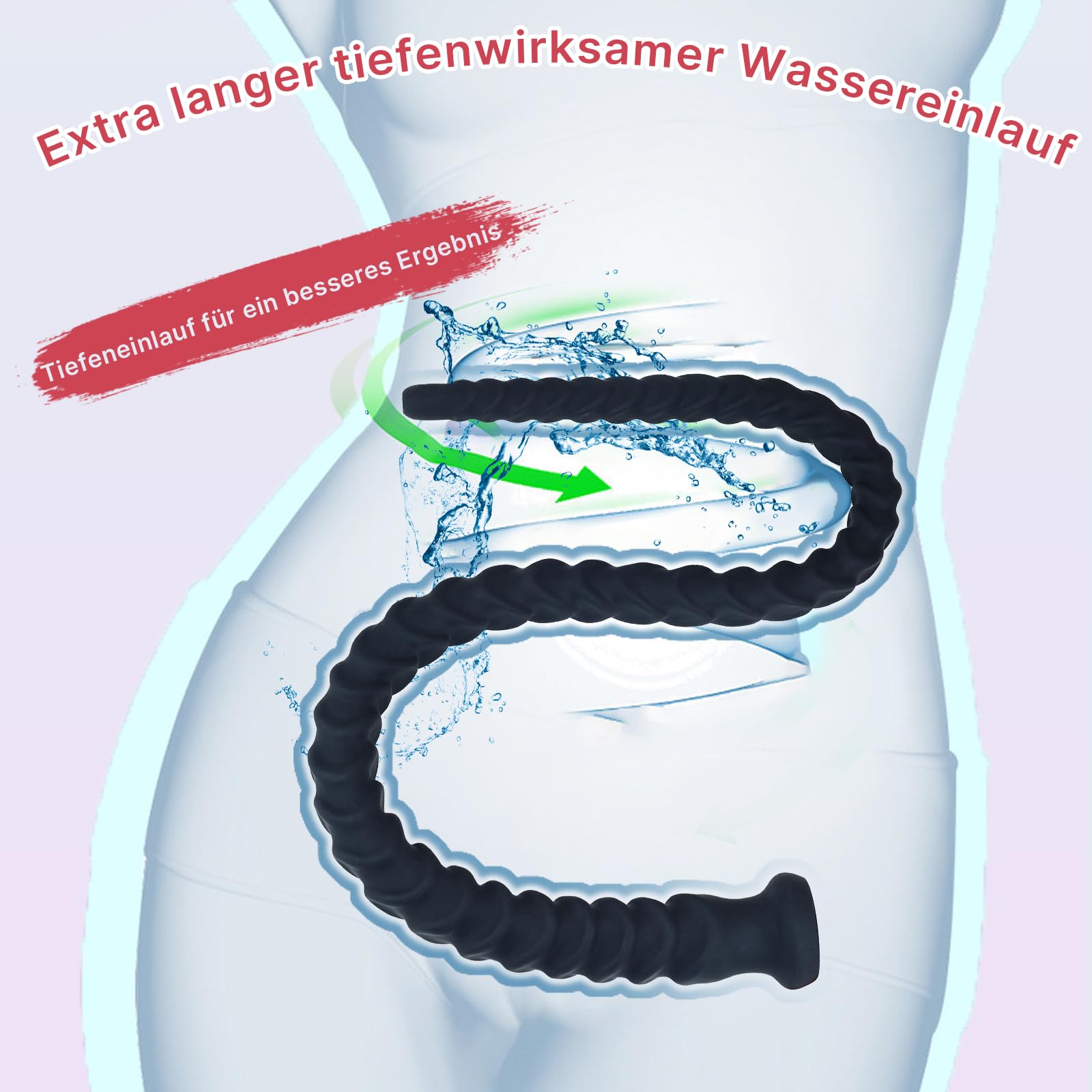100cm Weiche Spiral Analdusche für Analverkehr SM Silikon Einlauf Sauber Analdildo Anal Dildo Hohl Butt Plug Snake Extrem Analspielzeuge Erotisches Sexspielzeug Für Frauen Männer Paare (S)