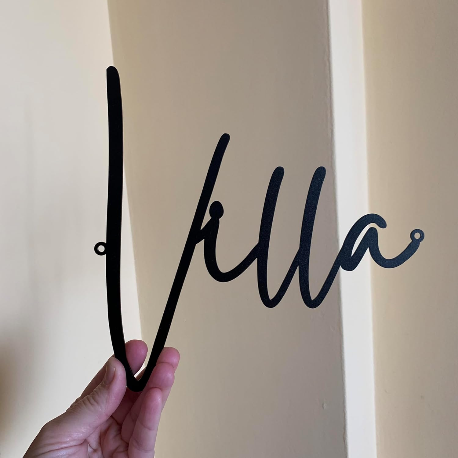 Personalized Villa Name Sign, Custom Metal Wall Art, Script Letters, Welcome Plaque for House Decor, Outdoor & Door Hanger, Wall Hanging Sign