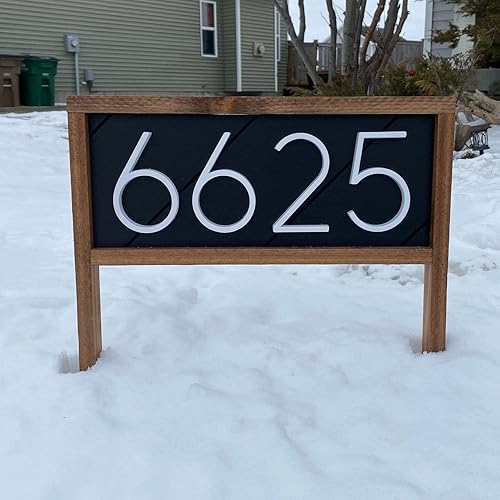 Vista 208 de Metal Numbers for House Outside, 5 Inch Modern House Numbers, DIY Floating Address Numbers with Screws, Rust Free Zinc Alloy, Silver Number 5