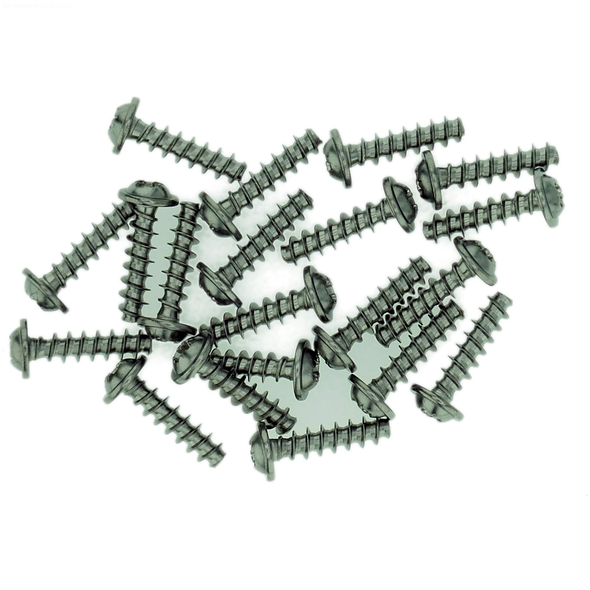 Singularity Supplies D3.5 (3.5Mm X 10Mm) Pozi Pan Screws For Plastic (Flanged) - Stainless Steel (A2) (Pack Of 20)
