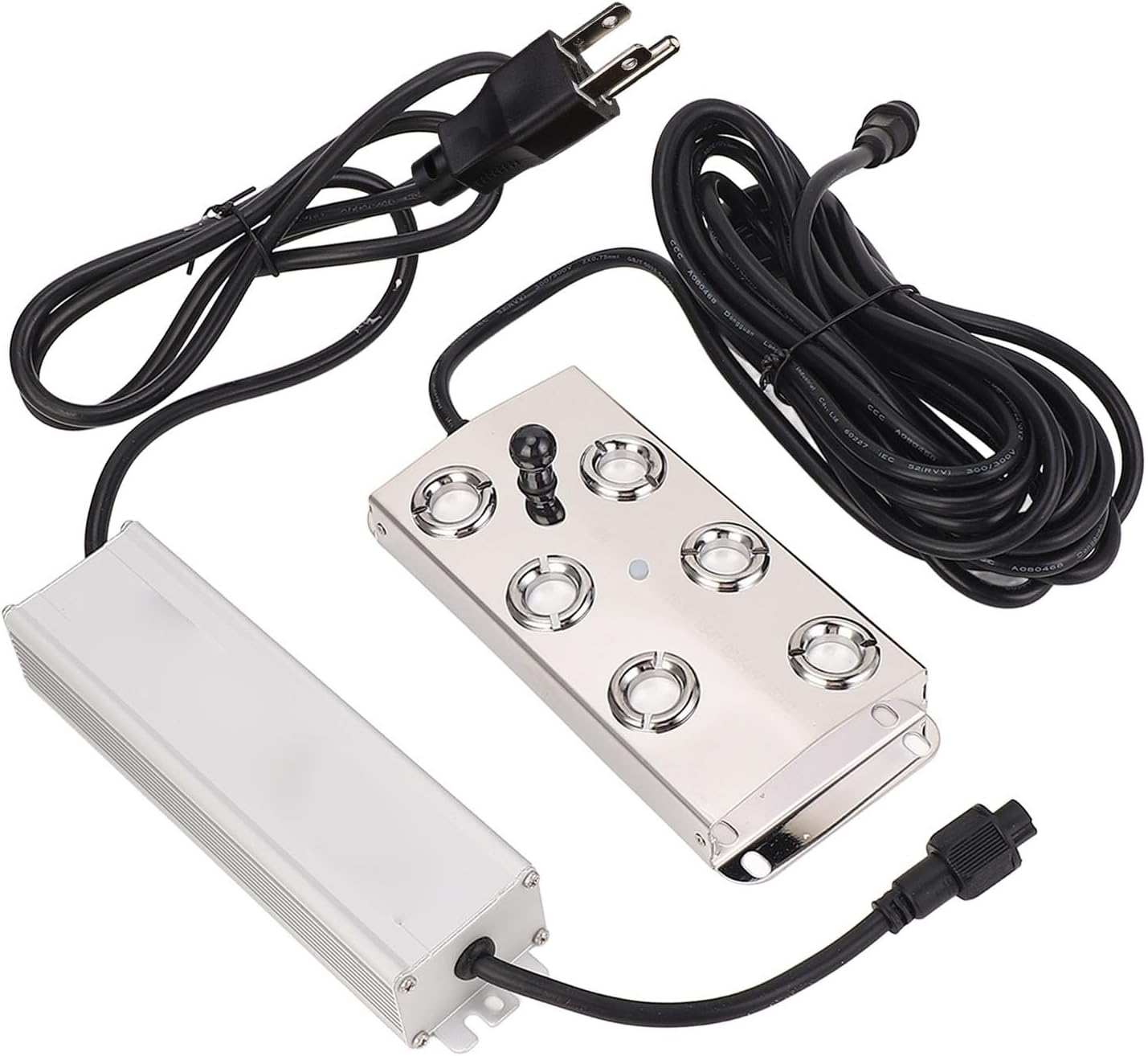 Ultrasonic Mist Maker, 6 Head Stainless Steel Fogger with IP67 Power Supply, 5L / H High Output Pond Mist Maker for Outdoor Landscape Garden