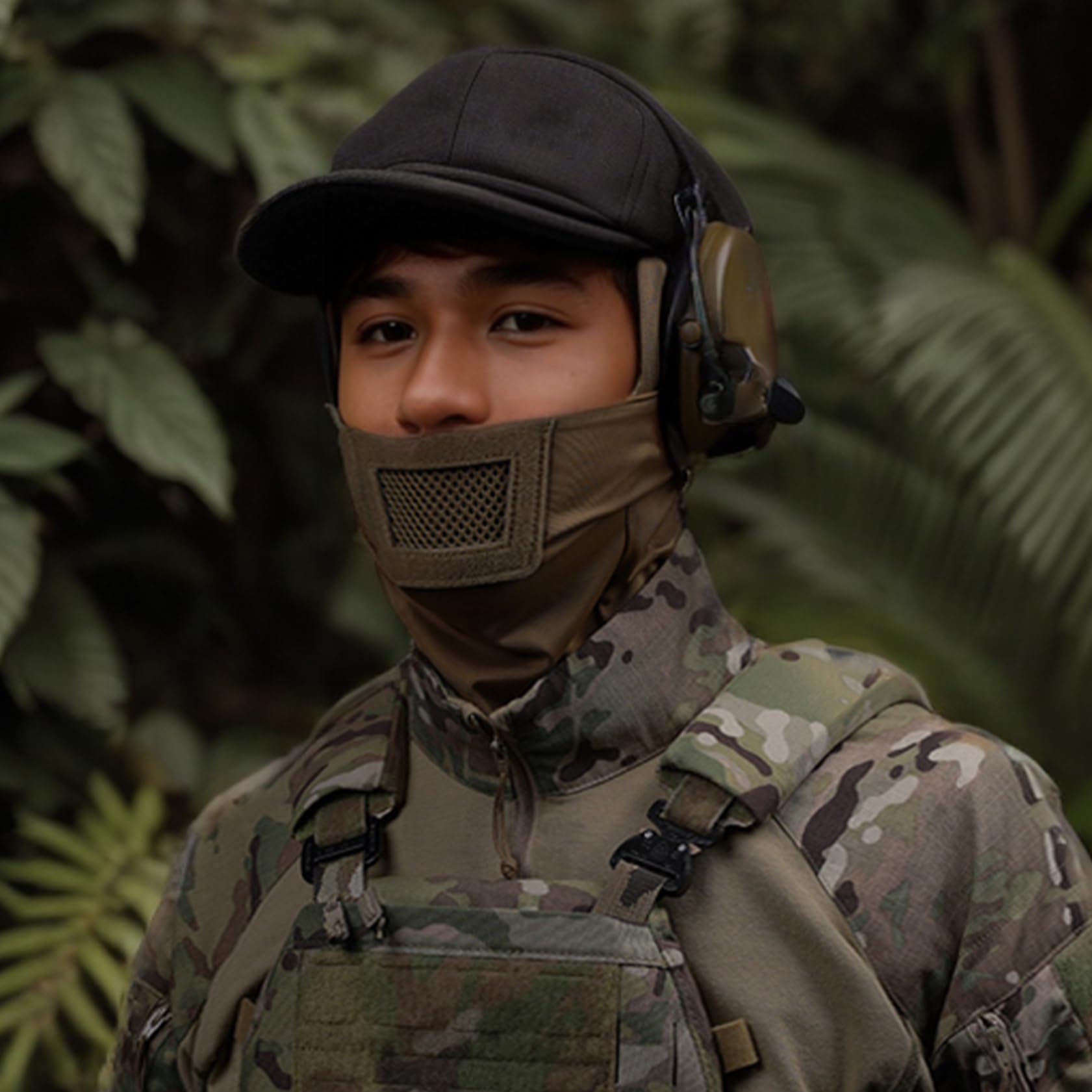 Airsoft-Helmzubehör, Halswärmer, Gesichtsschutz mit atmungsaktivem Mundschutz, taktische Maske mit Airsoft-Helm/Maske