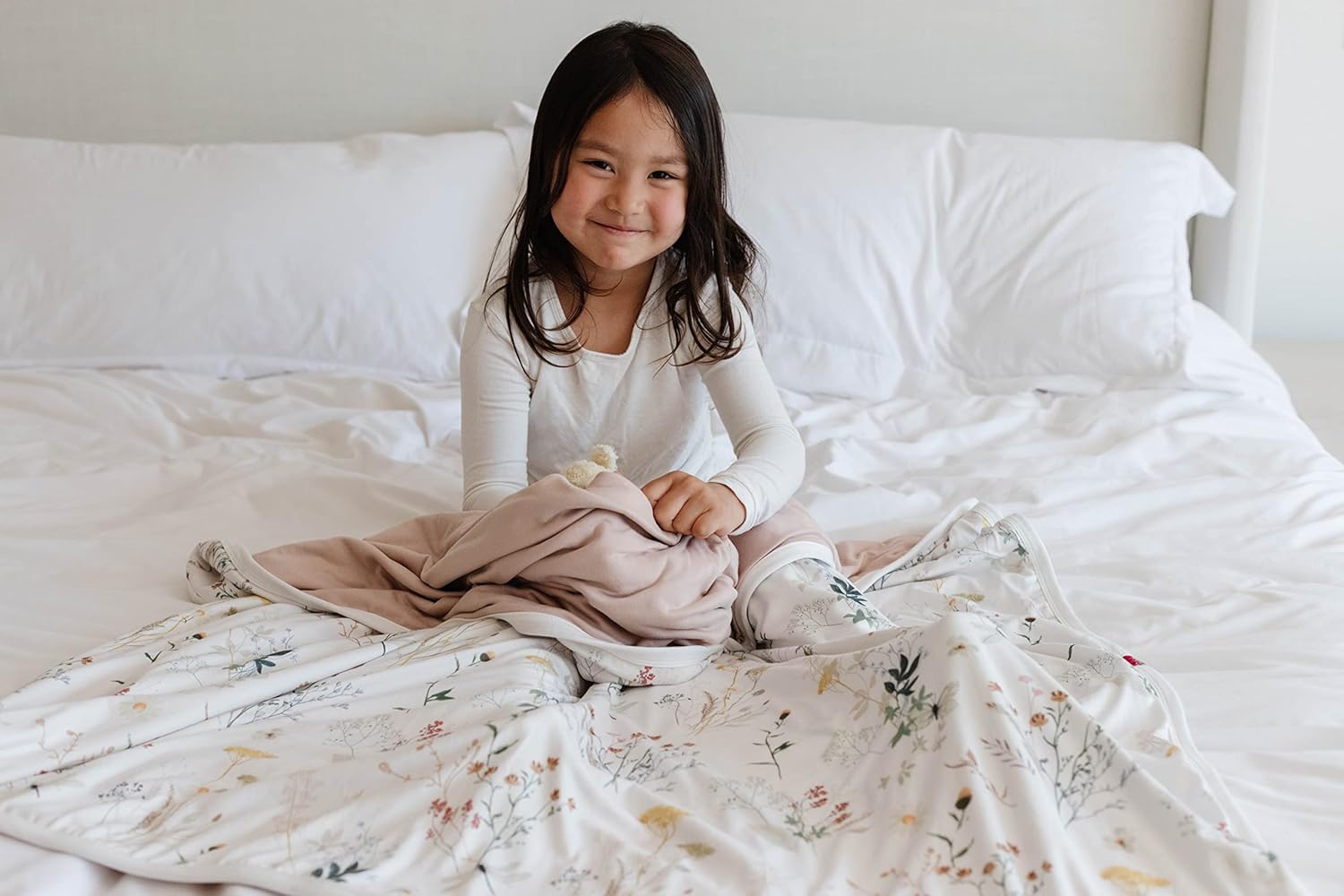 Pobi Baby プレミアム ベビーブランケット ソフト ストレッチ キルト 赤ちゃん 幼児 キッズ (ワイルドフラワー)