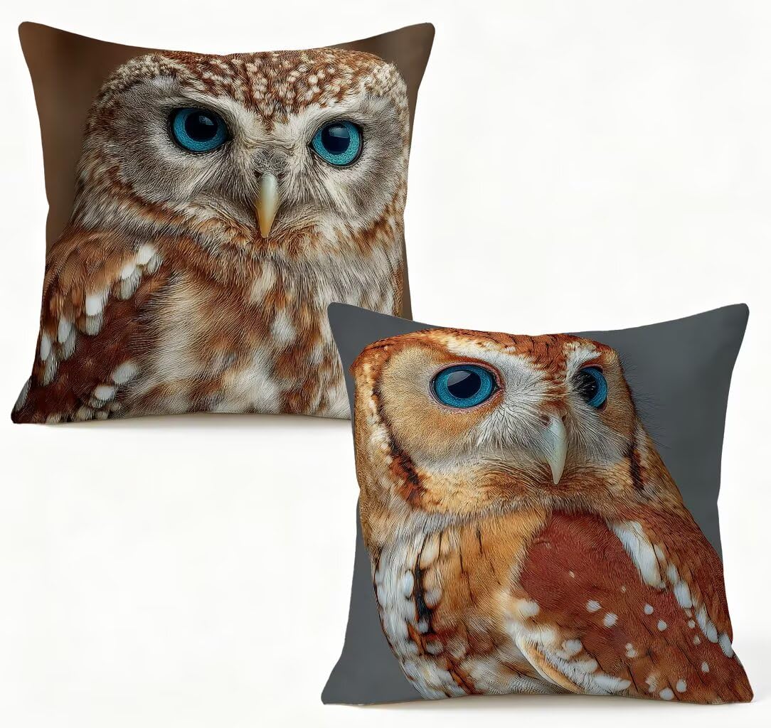 Coussin canape decoration hibou jaune pour illuminer votre salon de jardin