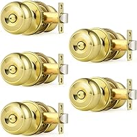 Vista 32 de Probrico Pomos de puerta negro mate, manijas de puerta con cerradura y perilla, pomos de interior sin llave para baño y dormitorio, paquete de 2