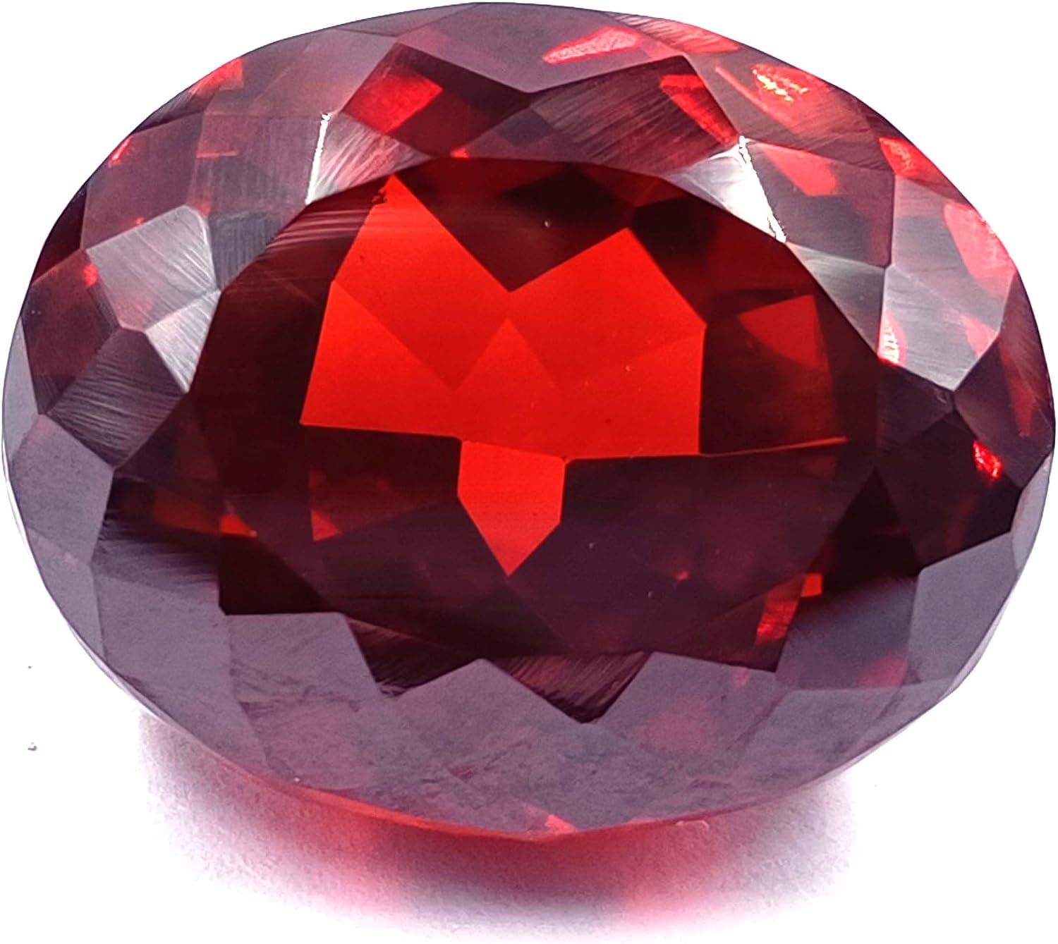 Globalgems Red Zircon Natural Certified 96.60 Carat Cambodia Faceted Oval Shape Loose Gemstone