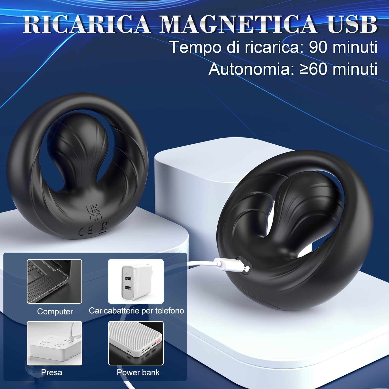 Anello Vibrante per Lei e Lui Sex Toys - Vibratoreper Uomo Erezione con Perline Regolabili a 360°, 10 Modalità di Vibrazione Anello per Pene da Uomo Cock Ring Sexytoysys Man Giochi Erotiici Coppie