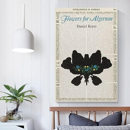 Vista 5 de Daniel Keyes - Pósteres de cubierta de libro con diseño de flores para algernon para habitación, estética y decoración, lienzo, pósteres e