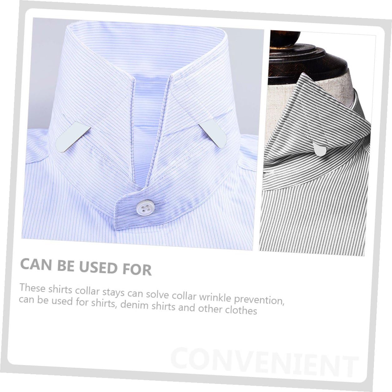400pcs Men's Formal Shirt Collar Stays with Smooth Rounded Edges Lightweight Collar Protectors in Multiple Sizes (400pcs: 7CM+6CM+5CM+4.5CM - 100pcs Each)