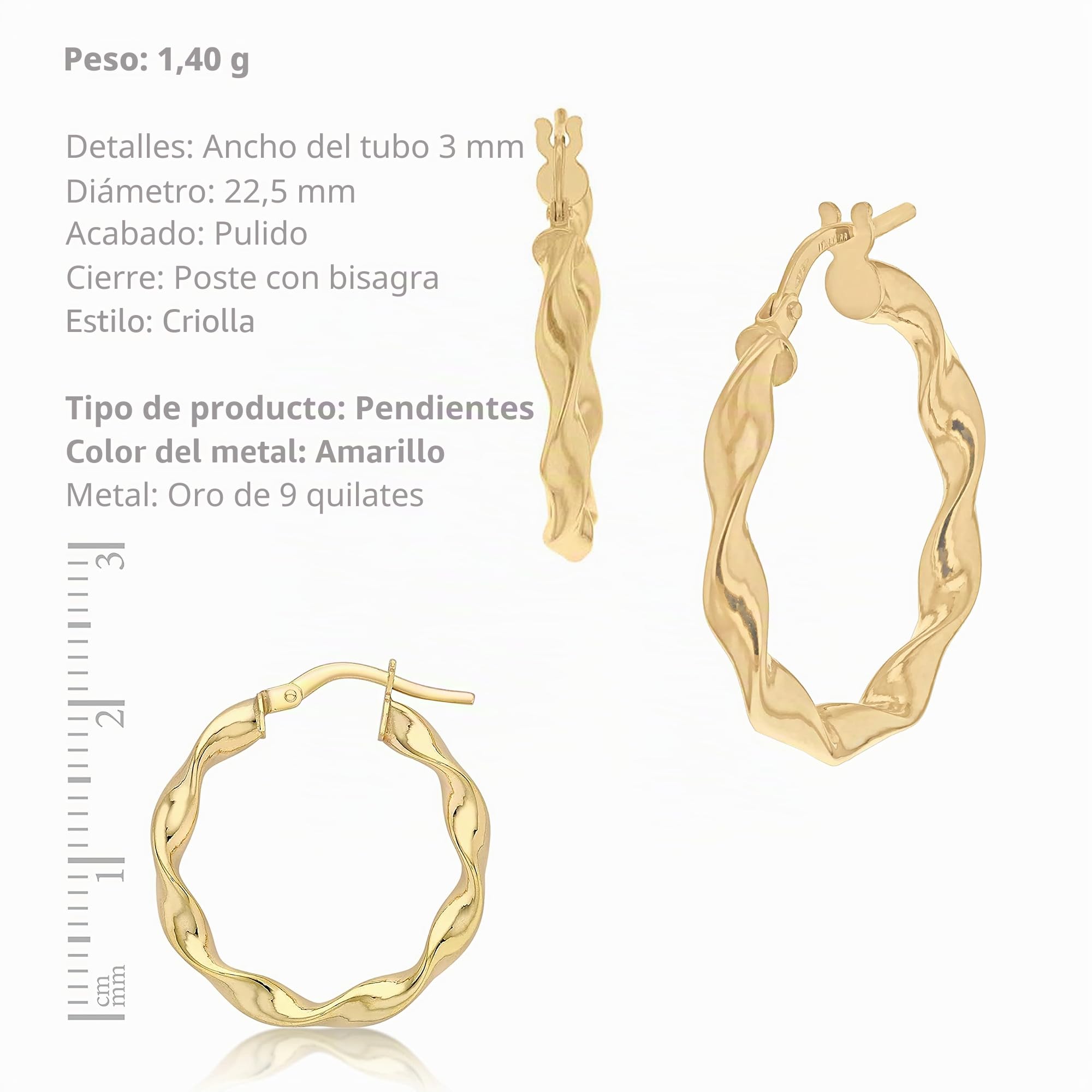 Carissima Pendientes de aro Mujer oro amarillo - 1.51.2259
