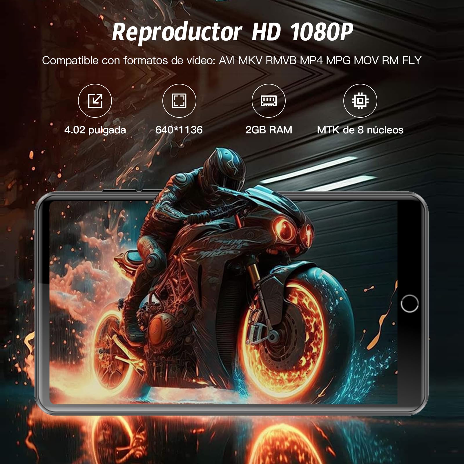 Reproductor MP3 de 16GB con WiFi y Bluetooth, Pantalla táctil IPS HD de 4,02 Pulgadas, Reproductor de MP4 con Altavoz, Reproductor de música para niños, Reproductor de música Android con Spotify