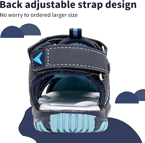 Miniatura 4 de Apakowa - Sandalias deportivas de playa infantiles con suela suave y punta cerrada para niños y niñas pequeños