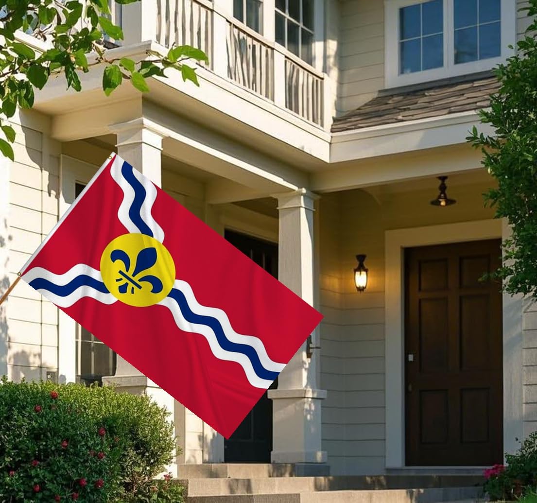 St Saint Louis City Flag 6x10FT,Heavy Duty 100D Polyester Flag, Vivid Colors,City of St Saint Louis Flags Banners with 2 Brass Grommets for Indoor Outdoor.