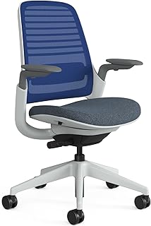 Steelcase Series 1 Ergonomic Office Chair Royal Blue Adjustable Lumbar Support, 4D Arms, LiveBack System Weight-Activated Recline 12-Year Warranty