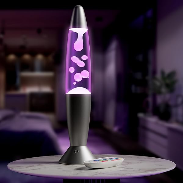 13.5" LED Liquid Motion Lamp with Remote Control – 17 Color Changing Decorative Mood Light for Bedroom, Living Room or Office – Christmas Retro Sensory Lamp with 4 Modes for Relaxing Ambient Lighting