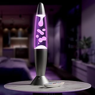 13.5" LED Liquid Motion Lamp with Remote Control – 17 Color Changing Decorative Mood Light for Bedroom, Living Room or Office – Christmas Retro Sensory Lamp with 4 Modes for Relaxing Ambient Lighting